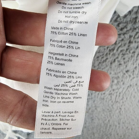 Refinity Top Womens XXL White Linen Blend Puff Sleeve Wrap *NWT* - Picture 5 of 11